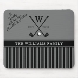 Mongram-Kartongeschenk für die Golf-Familie für Va Mousepad