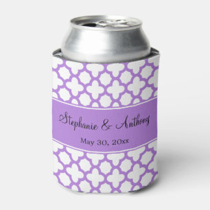 Mongram Lavender Quatrefolienmuster Hochzeit Dosenkühler