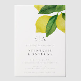 Mongram Lemon Citrus Branch Wedding