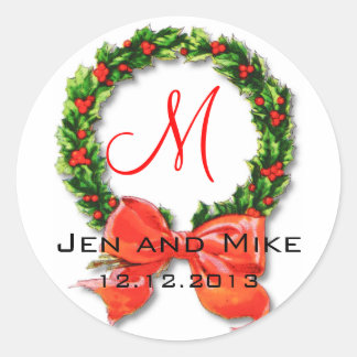 Mongram M Sticker für die Hochzeit im Dezember