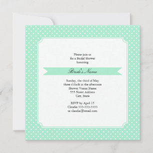 Mongram Magic Mint and White Polka Dot Wedding Einladung