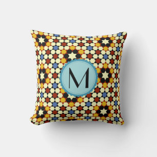Mongram Modern Geometric Hexagons Muster Kissen