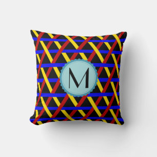 Mongram Modern Geometric Hexagons Muster Kissen
