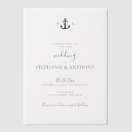 Mongram Nautical Navy Blue Anchor Hochzeit