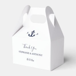 Mongram Nautical Navy Blue Anchor Hochzeit Geschenkschachtel