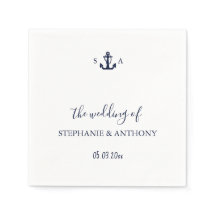 Mongram Nautical Navy Blue Anchor Hochzeit