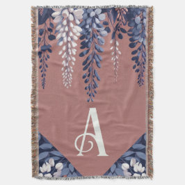 Mongram Navy Rose Wisteria Elegance Decke