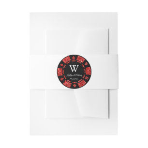 Mongram Poker Mongram Casino Hochzeit von Red Glit Einladungsbanderole