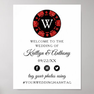 Mongram Poker Mongram Casino Hochzeit von Red Glit Poster