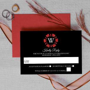 Mongram Poker Mongram Casino Hochzeit von Red Glit RSVP Karte