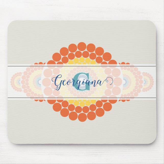 Mongram Radiant Aegean Summer Ornamental Mandala Mousepad (Vorne)
