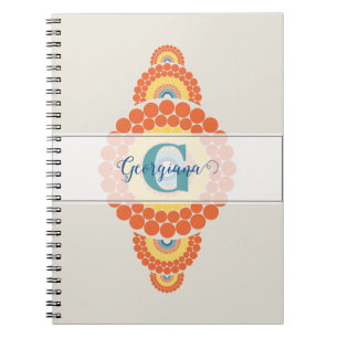 Mongram Radiant Aegean Summer Ornamental Mandala Notizblock