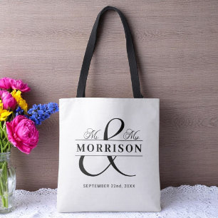 Mongram Schwarz-weiß Wedding Tasche