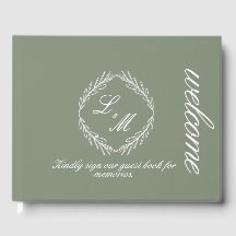 Mongram Script Branch Sage Green Wedding