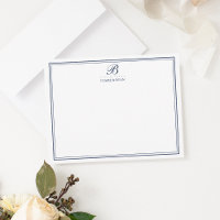 Mongram Stationery Cards für Navy Script