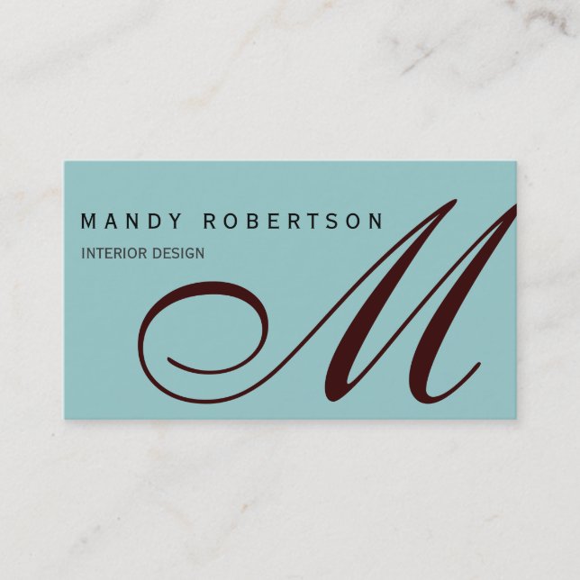 Mongram Trend Interior Designer Business Card Visitenkarte (Vorderseite)