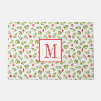 Mongram Tropical Palm Blätter Muster Fußmatte