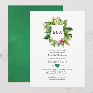 Mongram Tropical Summer Beach Wedding Einladung