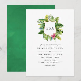 Mongram Tropical Summer Beach Wedding Einladung