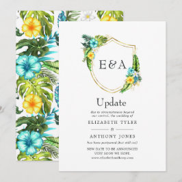 Mongram Tropical Summer Beach Wedding Update Einladung