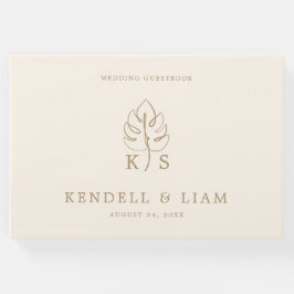 Mongram Wedding Logo Monstera Gästebuch