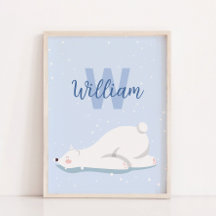 Mongram Winter Polar Bear Kinderzimmer Wall Decke