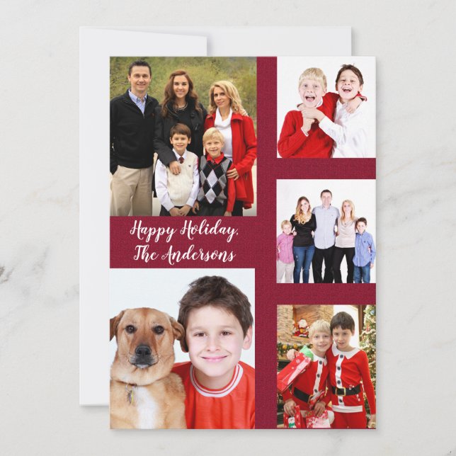 Mongramm für die bezaubernde Weihnachtsfamilie Feiertagskarte (Vorderseite)