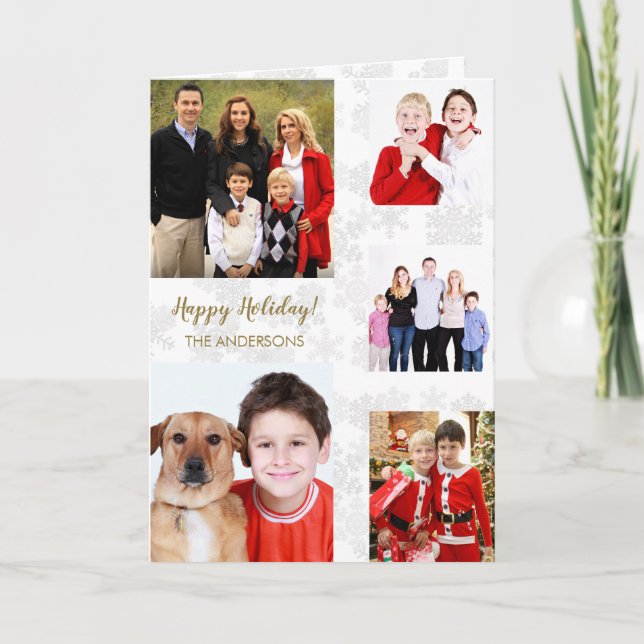 Mongramm für die bezaubernde Weihnachtsfamilie Karte (Vorderseite)
