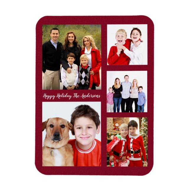 Mongramm für die bezaubernde Weihnachtsfamilie Magnet (Vertikal)