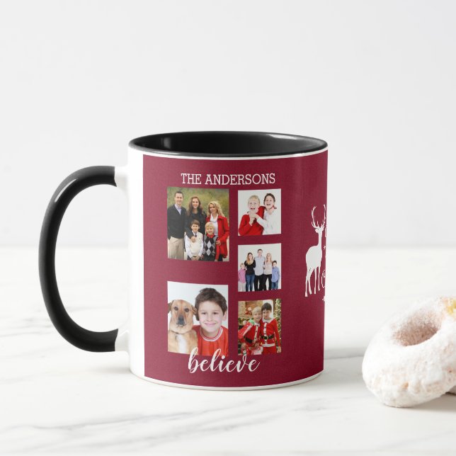 Mongramm für die bezaubernde Weihnachtsfamilie Tasse (Mit Donut)