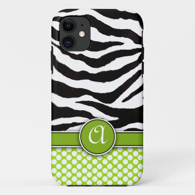 Mongrammed Zebra-Druck iPhone 5 Case-Mate Hülle (Rückseite)