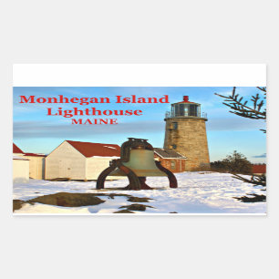 Monhegan Insel-Leuchtturm, Maine-Aufkleber Rechteckiger Aufkleber