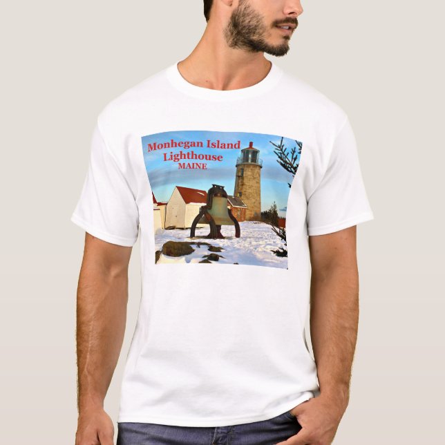 Monhegan Insel-Leuchtturm, Maine-T - Shirt (Vorderseite)