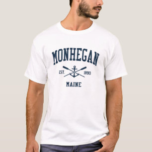 Monhegan ME Vintag Navy Crossed Oars & Anchor T-Shirt