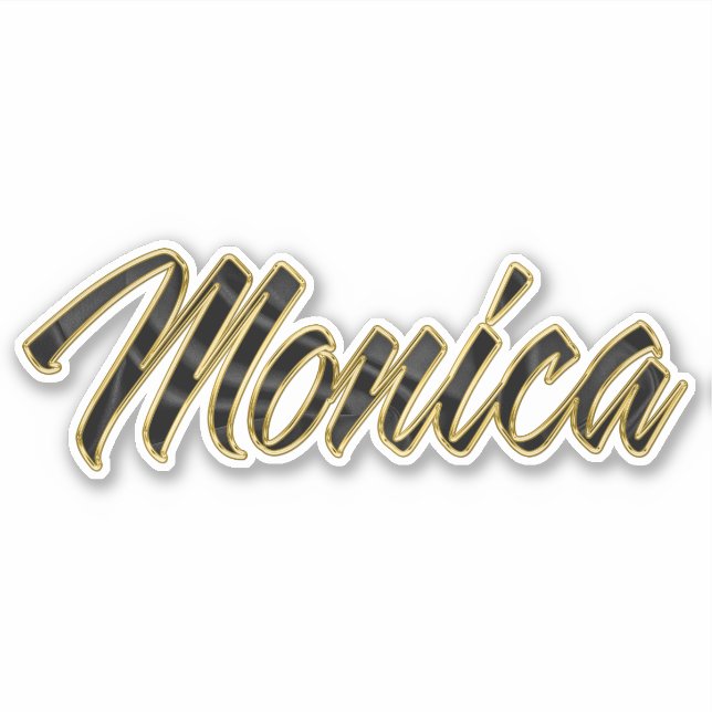 Monica black gold Lettering Autocollants (Devant)