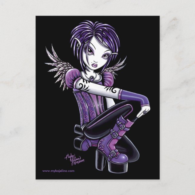 Monica Lila Tattoo Fairy Postcard Postkarte (Vorderseite)