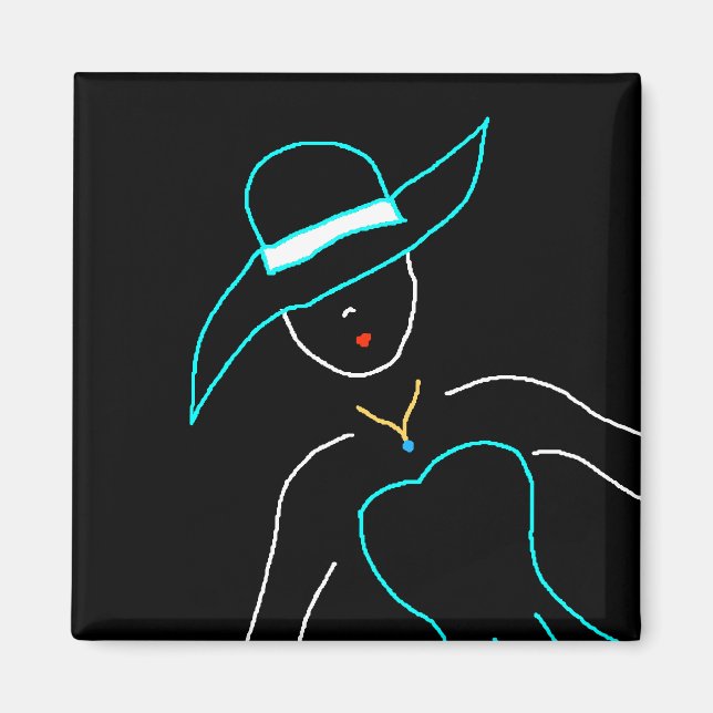 Monique Assiette de mode Aimant d'art populaire (Devant)