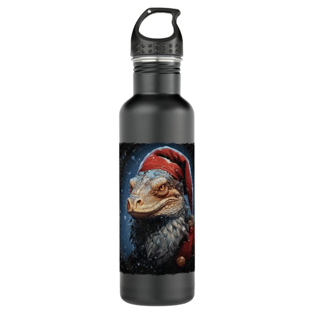 Monitor Lizard Christmas Edelstahlflasche (Vorderseite)