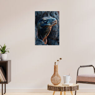 Monitor Lizard on Rocky Cliff Poster