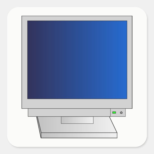 Monitor Quadratischer Aufkleber (Vorderseite)