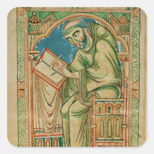 Monk Eadwine am Werk des Manuskripts, Quadratischer Aufkleber