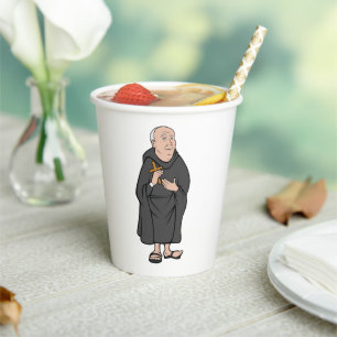 Monk Holding Cross in Robe Mittelalterliche Religi Pappbecher