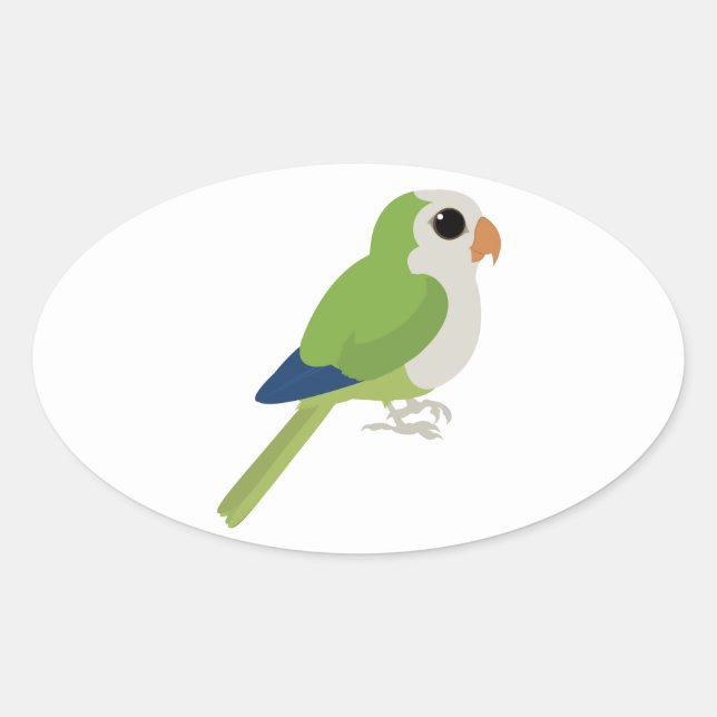 Monk Parakeet Ovaler Aufkleber (Vorderseite)