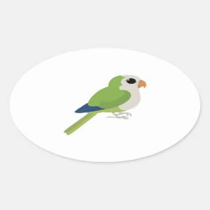 Monk Parakeet Ovaler Aufkleber