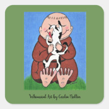 Monk with Dog stickers