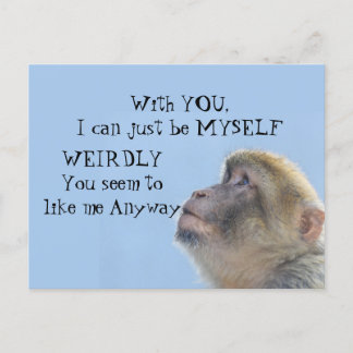 Monkeering um Gruß Postkarte