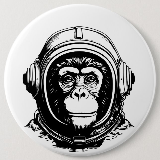 Monkey Astronaut Button (Vorderseite)