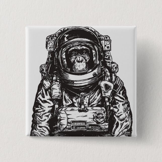Monkey Astronaut Button (Vorderseite)