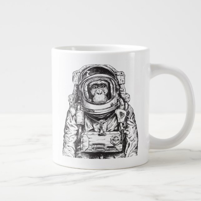 Monkey Astronaut Jumbo-Tasse (Rechts)