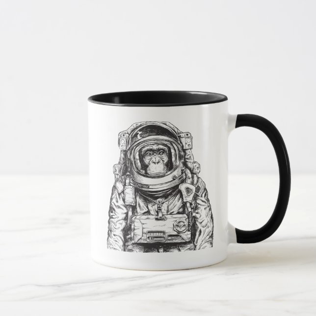 Monkey Astronaut Tasse (Rechts)